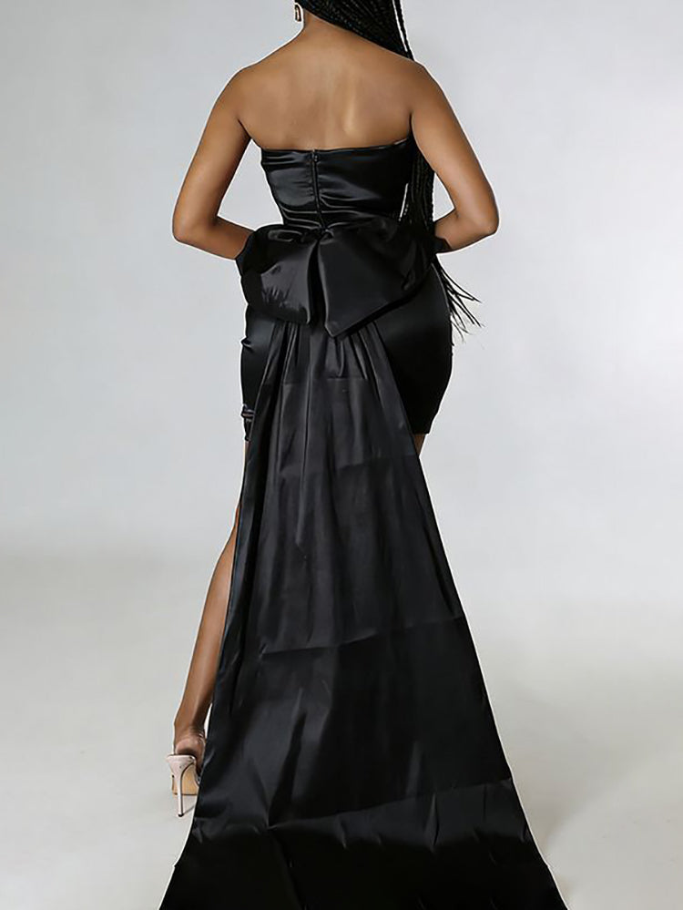 Strapless Bow Mini Dress
