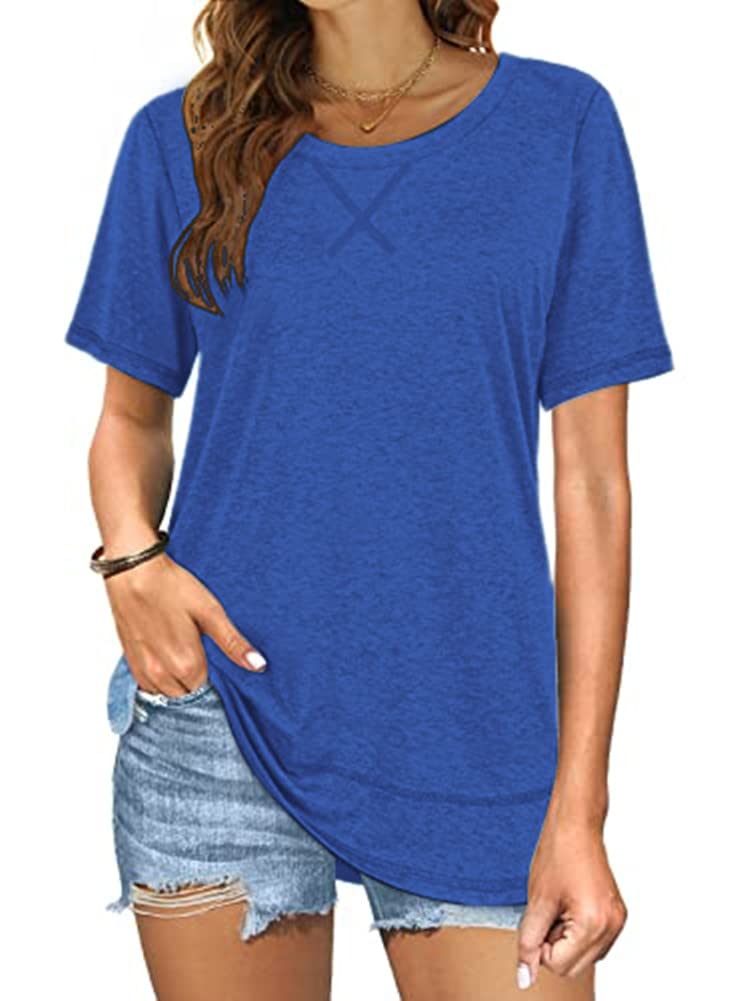 Short Sleeve Crewneck Side Split Top