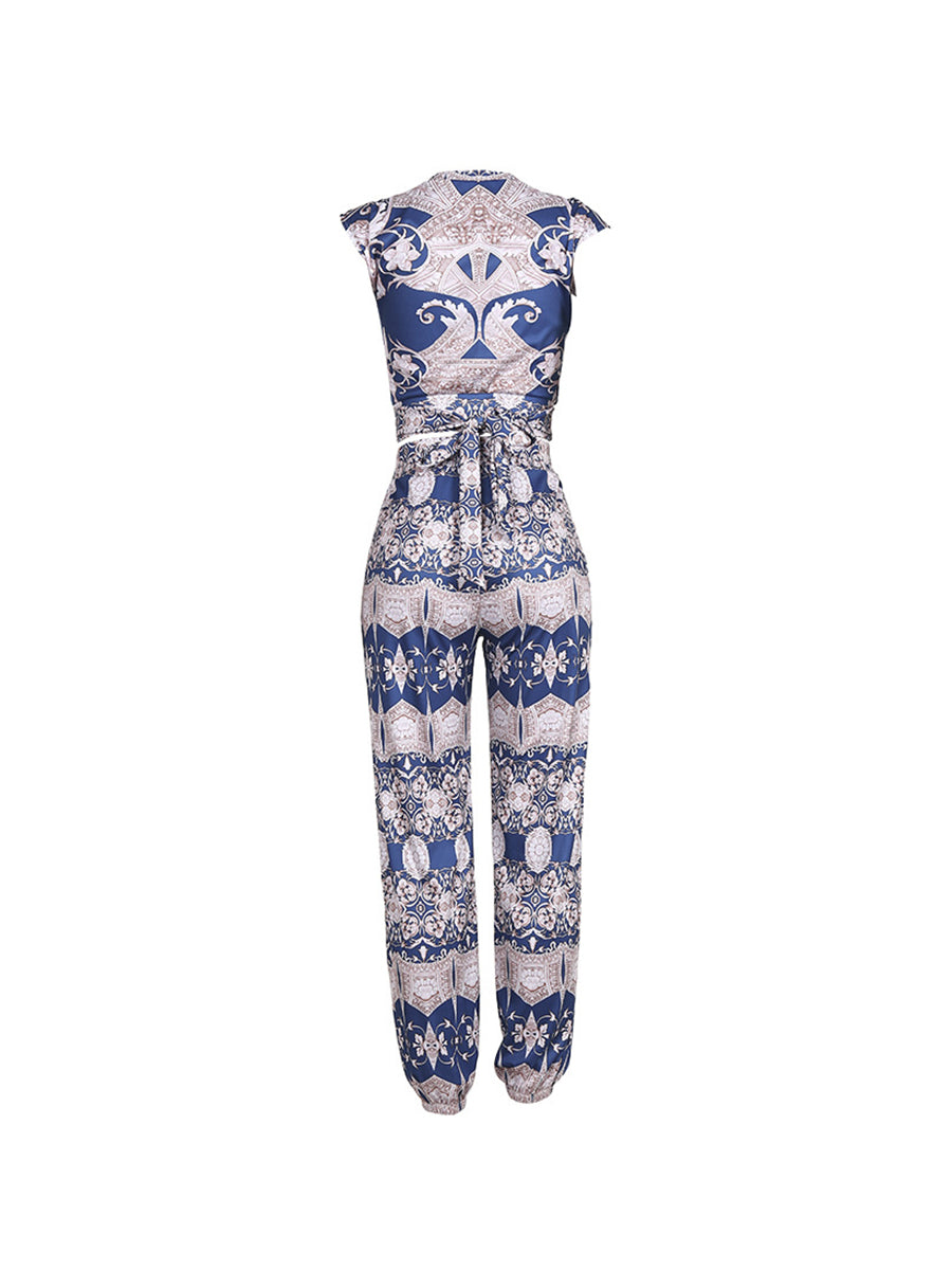 Two-Piece Print Pants Set