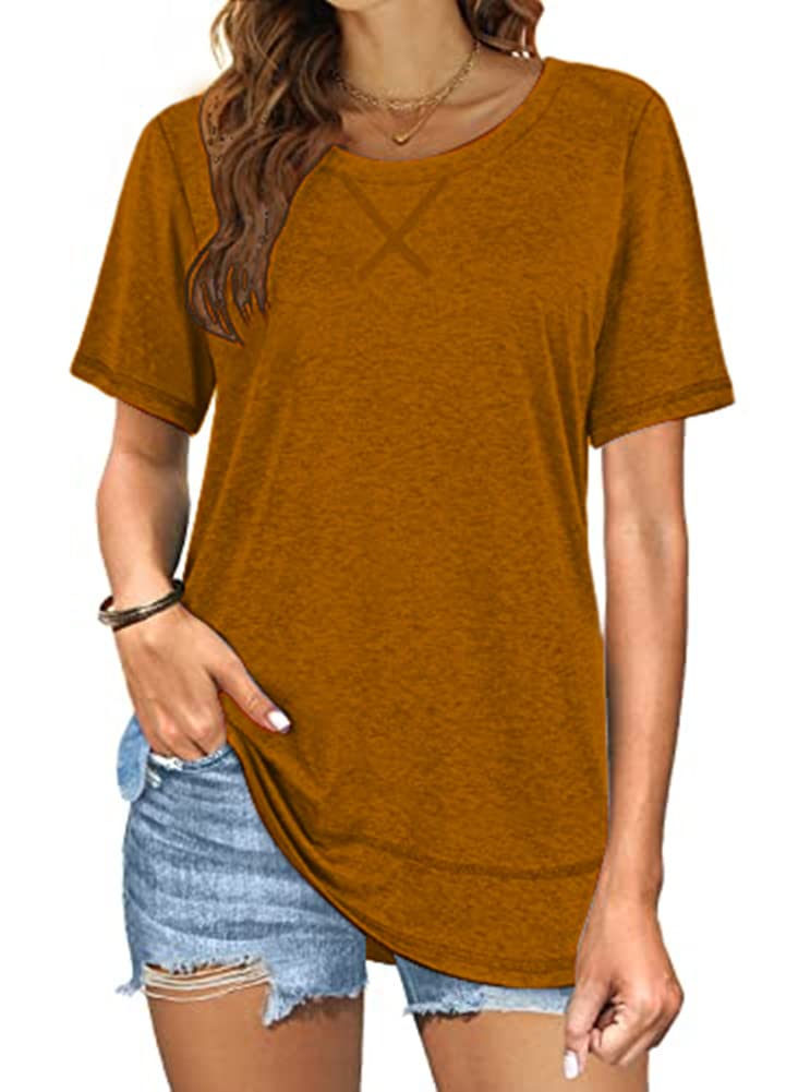 Short Sleeve Crewneck Side Split Top