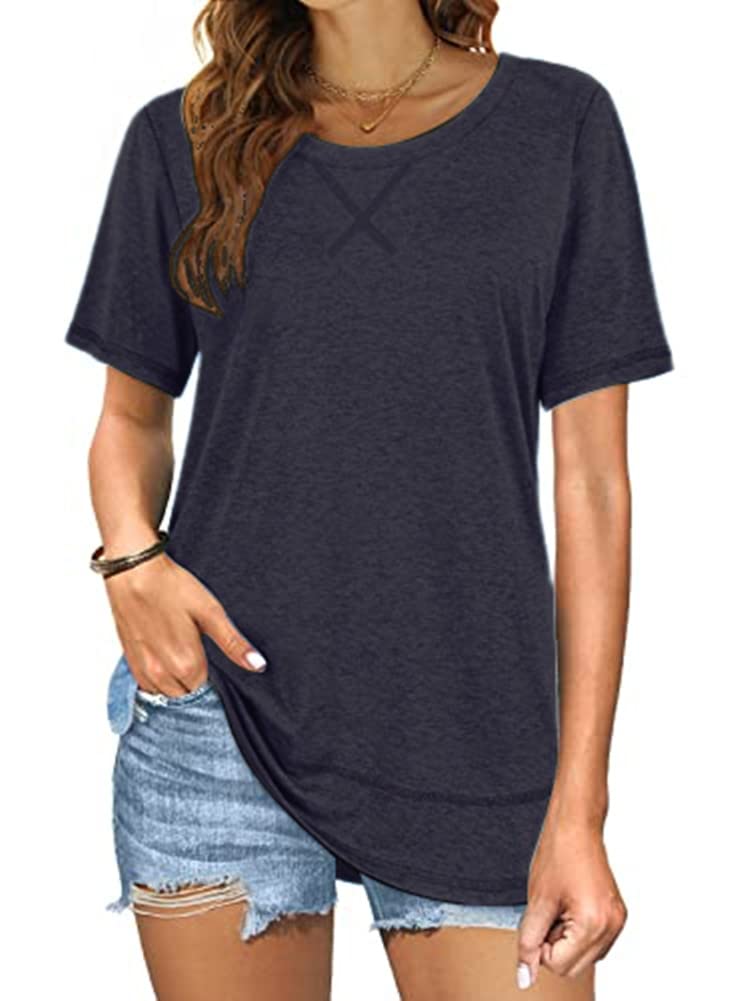 Short Sleeve Crewneck Side Split Top