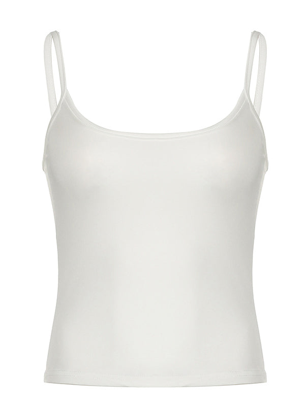 Strap Solid Color Slim Fit Tank Top
