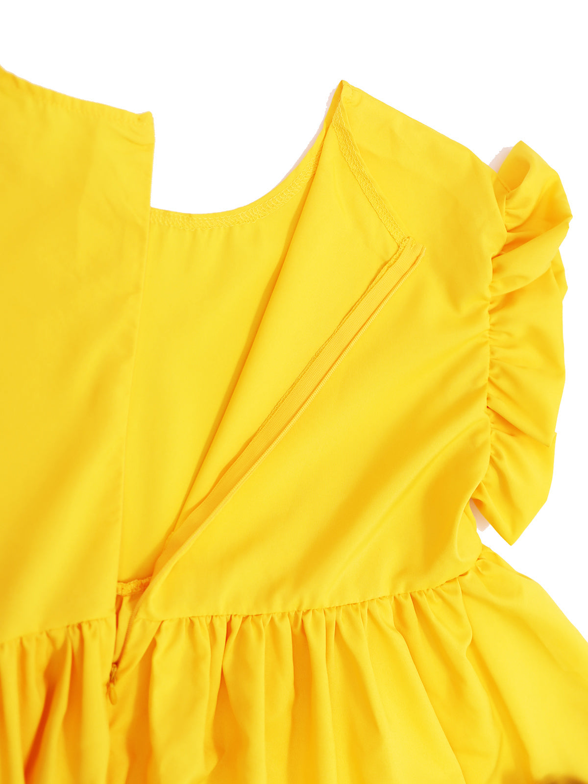 Color Block Ruffle Sleeve Swing Loose Dress