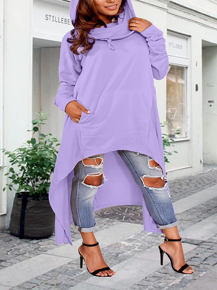 Asymmetric Long Sleeve Sweatshirts Tunic Top