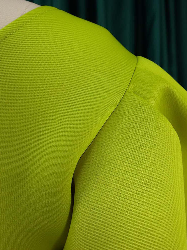 One Shoulder Puff Sleeve Ruffle Slit Dress