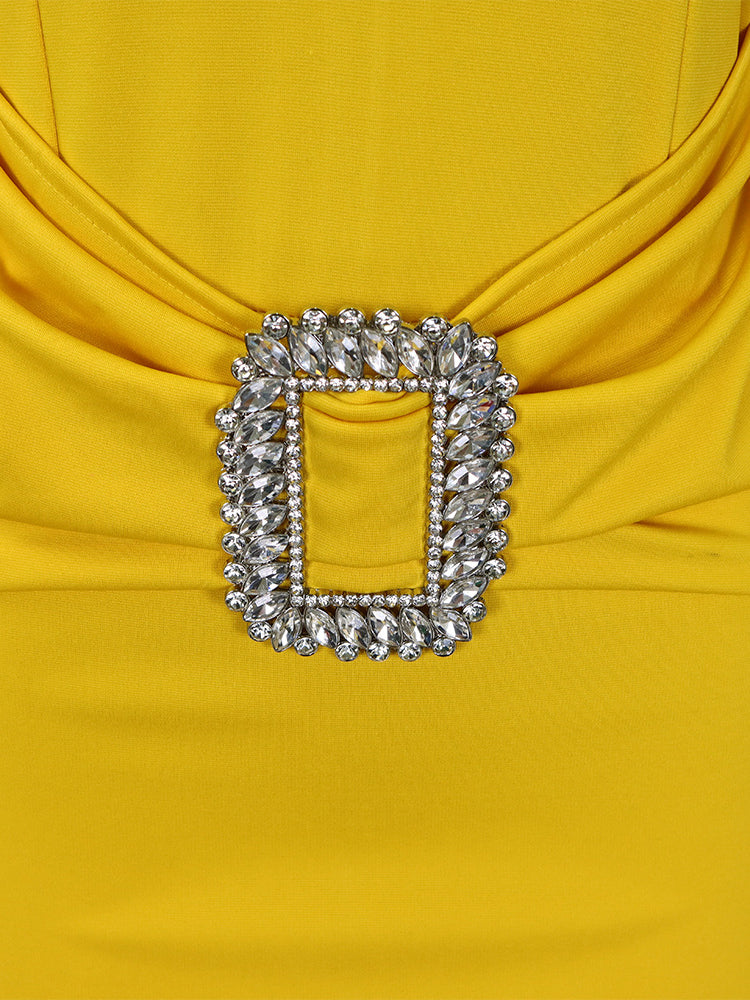 Pleated Cape Sleeve Midi Dress