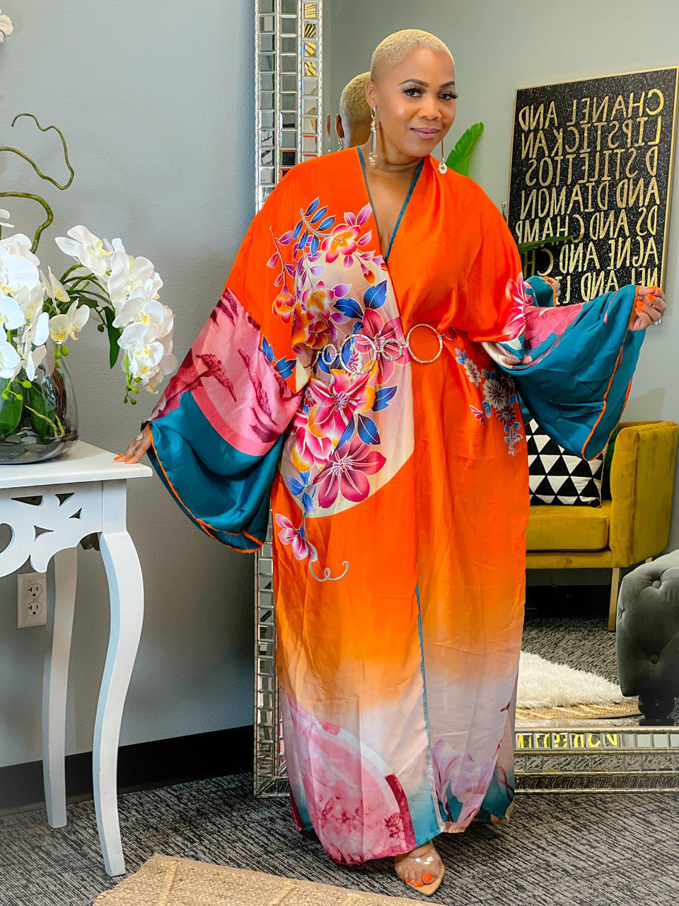 Floral Print Beach Cover-Up Cardigan