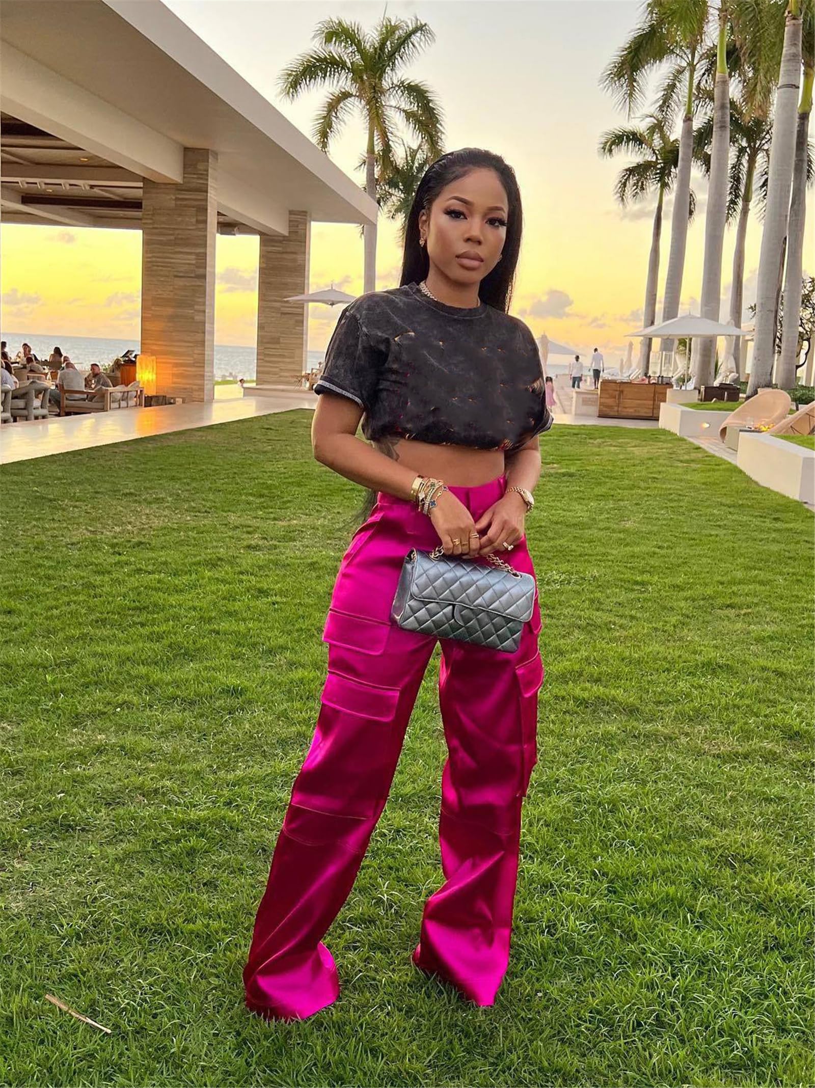 High Wasited Wide Leg Pants with Pockets