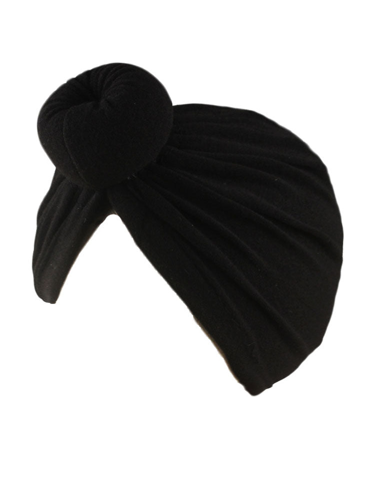 Bonnet turban froncé croisé de couleur unie
