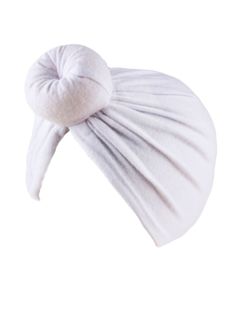 Bonnet turban froncé croisé de couleur unie