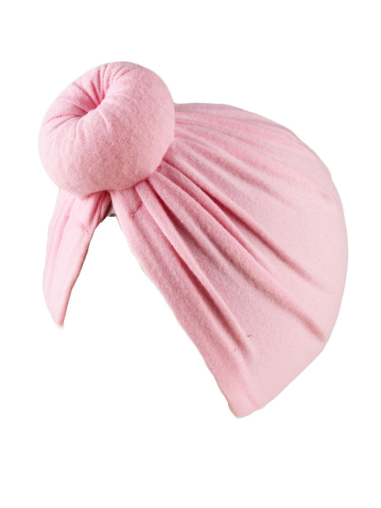 Bonnet turban froncé croisé de couleur unie