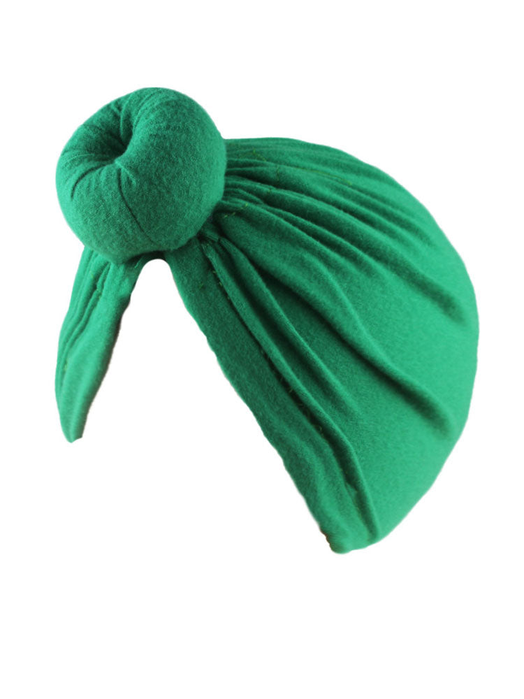 Bonnet turban froncé croisé de couleur unie