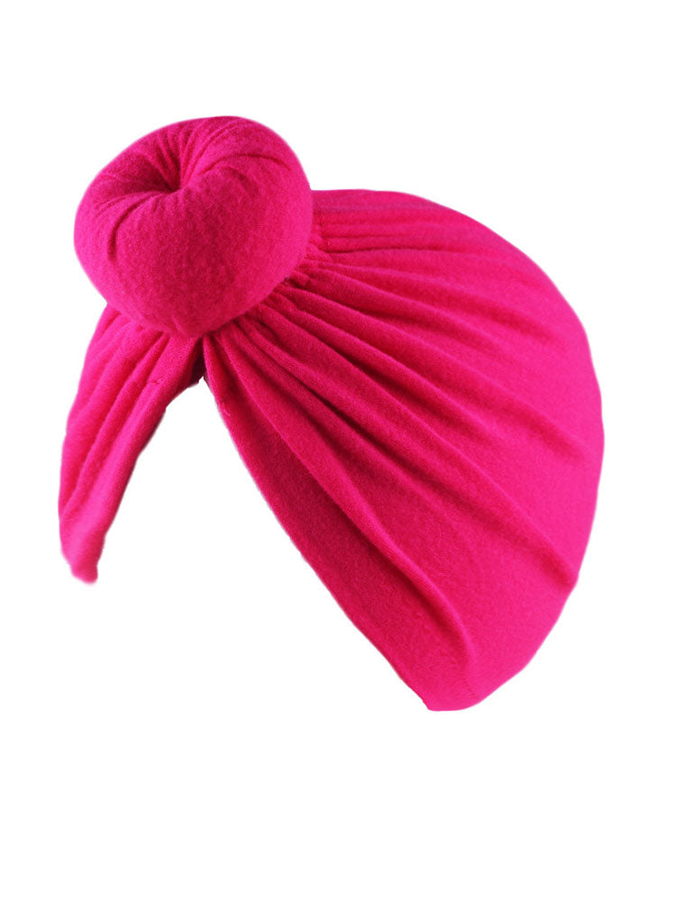 Bonnet turban froncé croisé de couleur unie