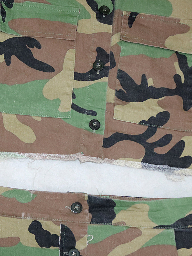 Two-Piece Camouflage Print Long Sleeve Midi Skirt Set