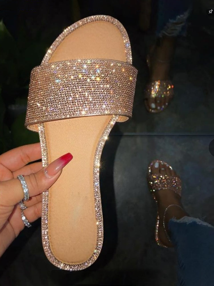 Rhinestone Flat Slide
