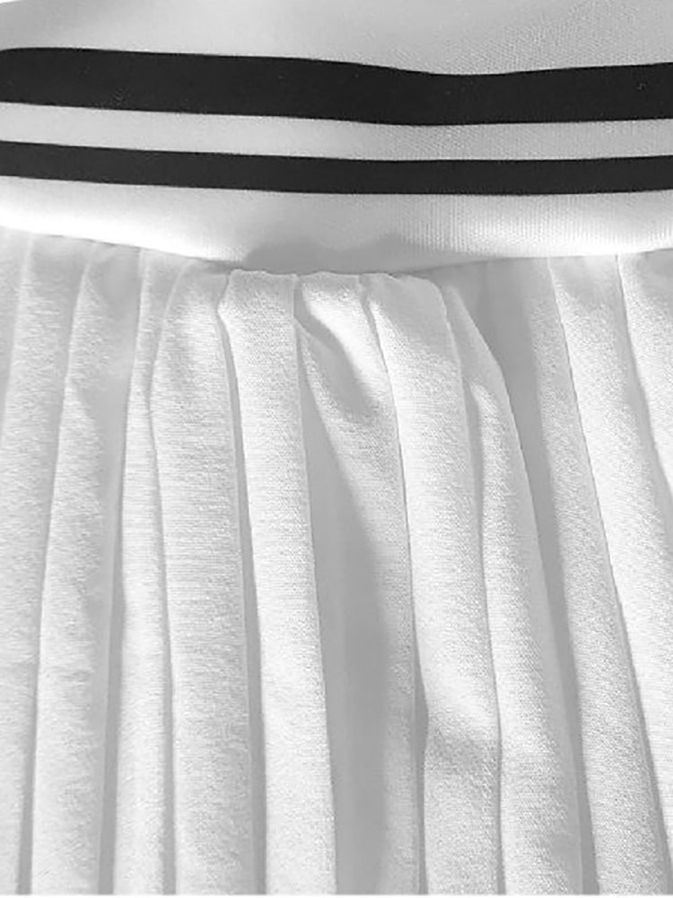 Sleeveless Crop Top Pleated Skirt Set