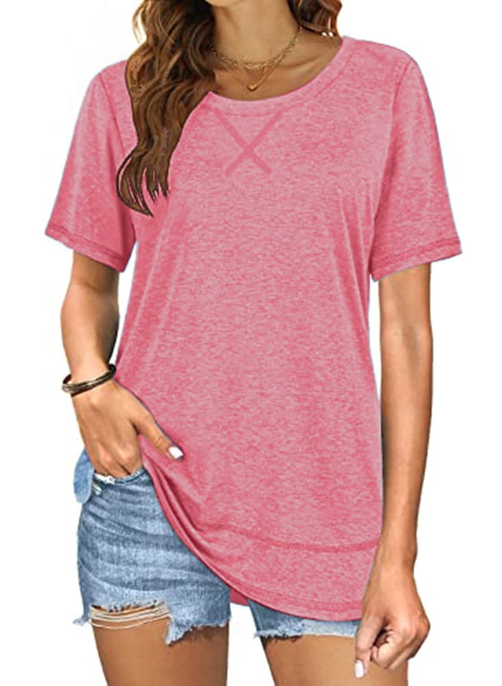 Short Sleeve Crewneck Side Split Top