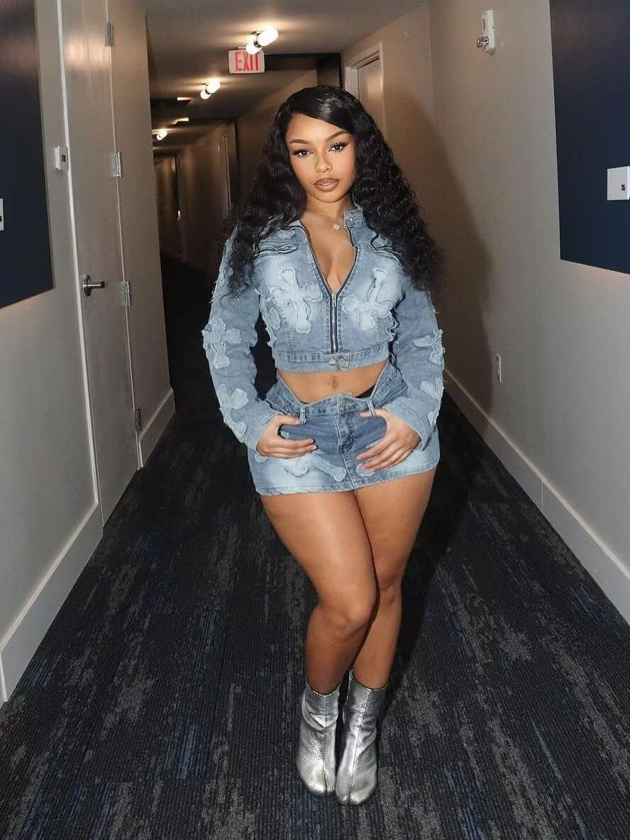 Y2K Denim 2 Piece Skirt Set