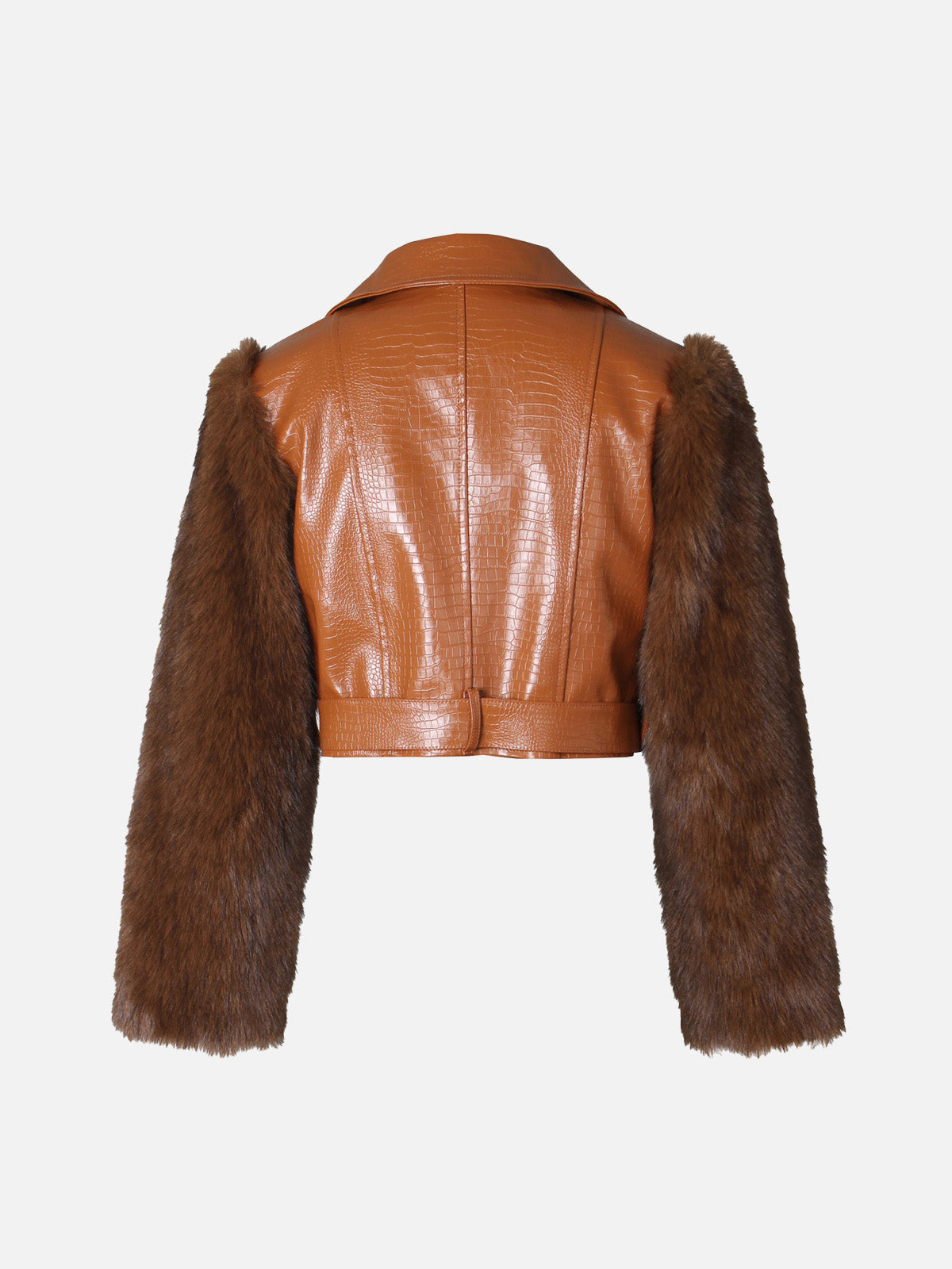 PU Leather Patchwork Moto Jacket