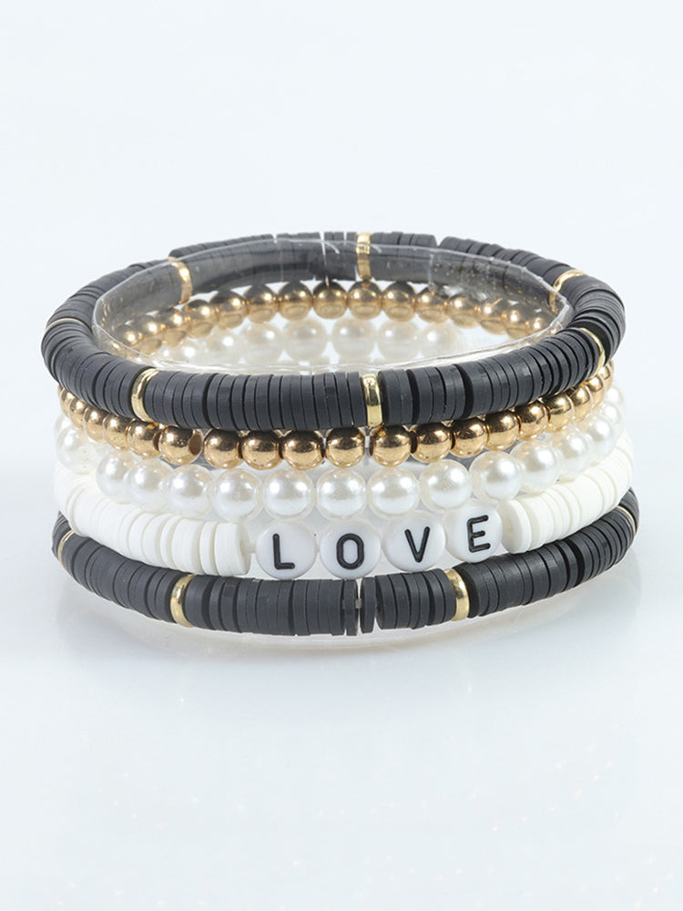 Multicolor Letter Bead Bracelet Polymer Clay Set