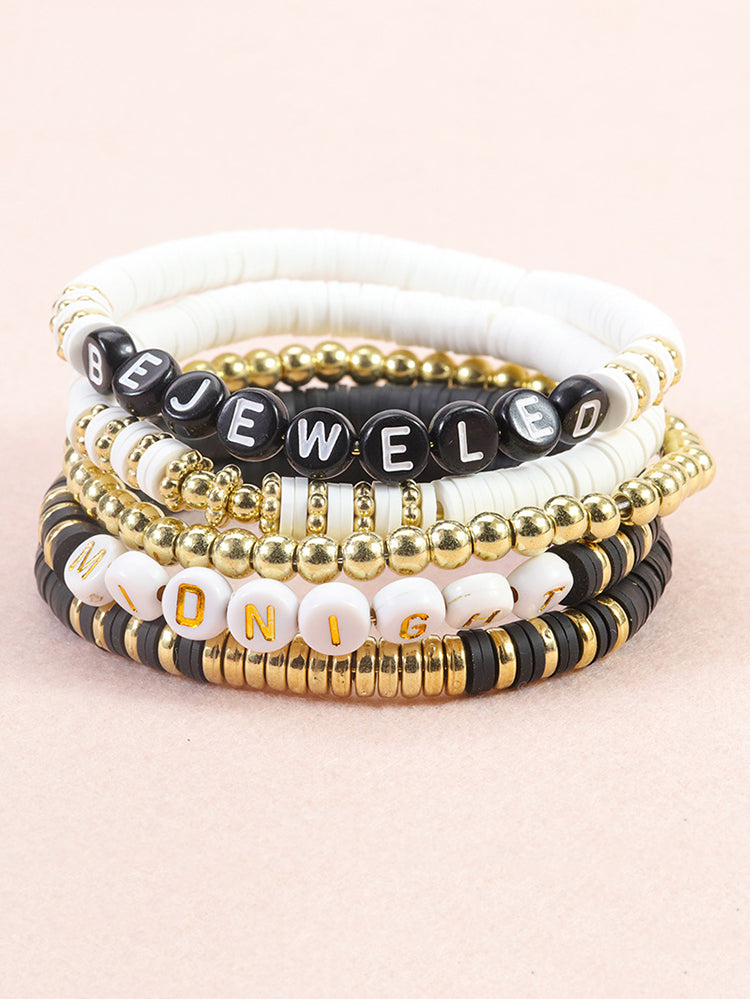 Multicolor Letter Bead Bracelet Polymer Clay Set