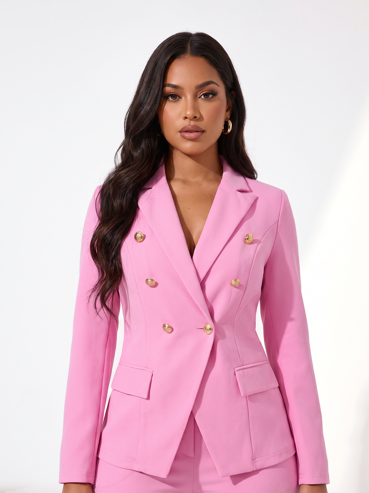 Double Breasted Lapel Blazer Pants Set