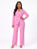 Double Breasted Lapel Blazer Pants Set