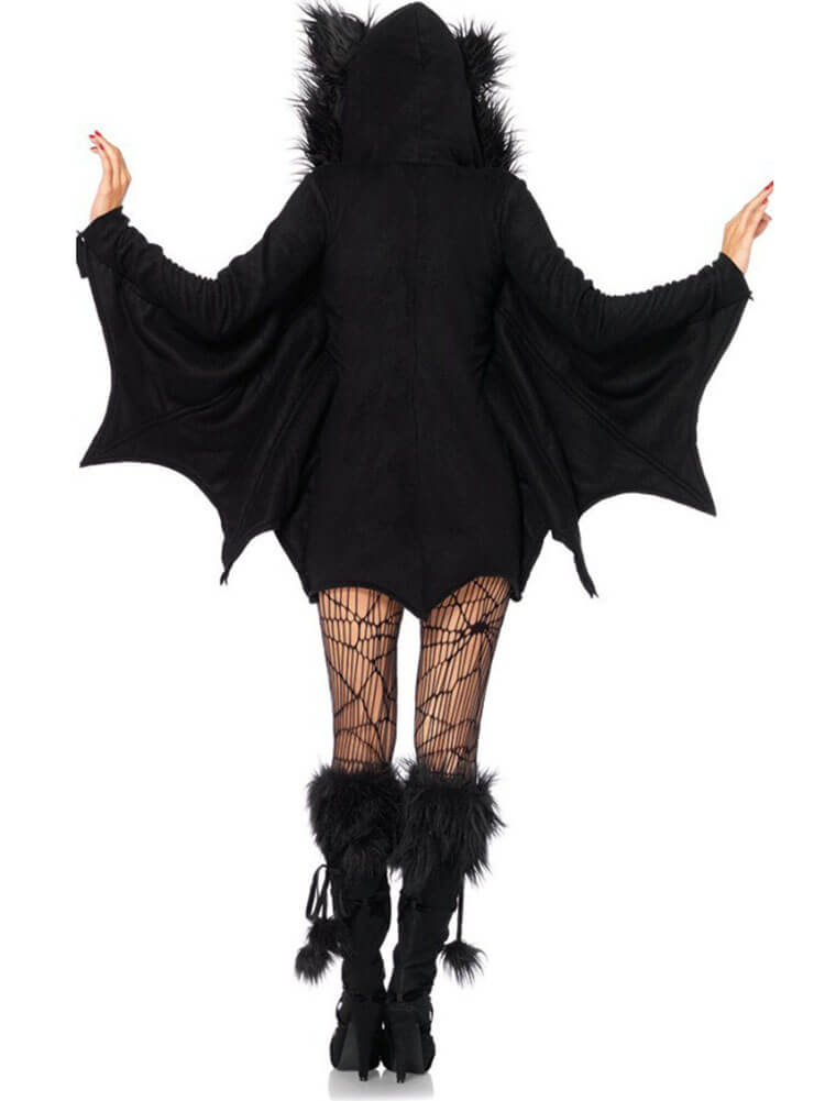 Halloween Dolman Sleeve Cozy Bat Zip Up Costume