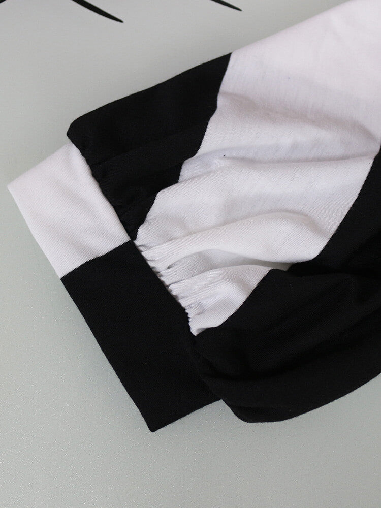 Striped One Shoulder High Low Irregular Top Dress