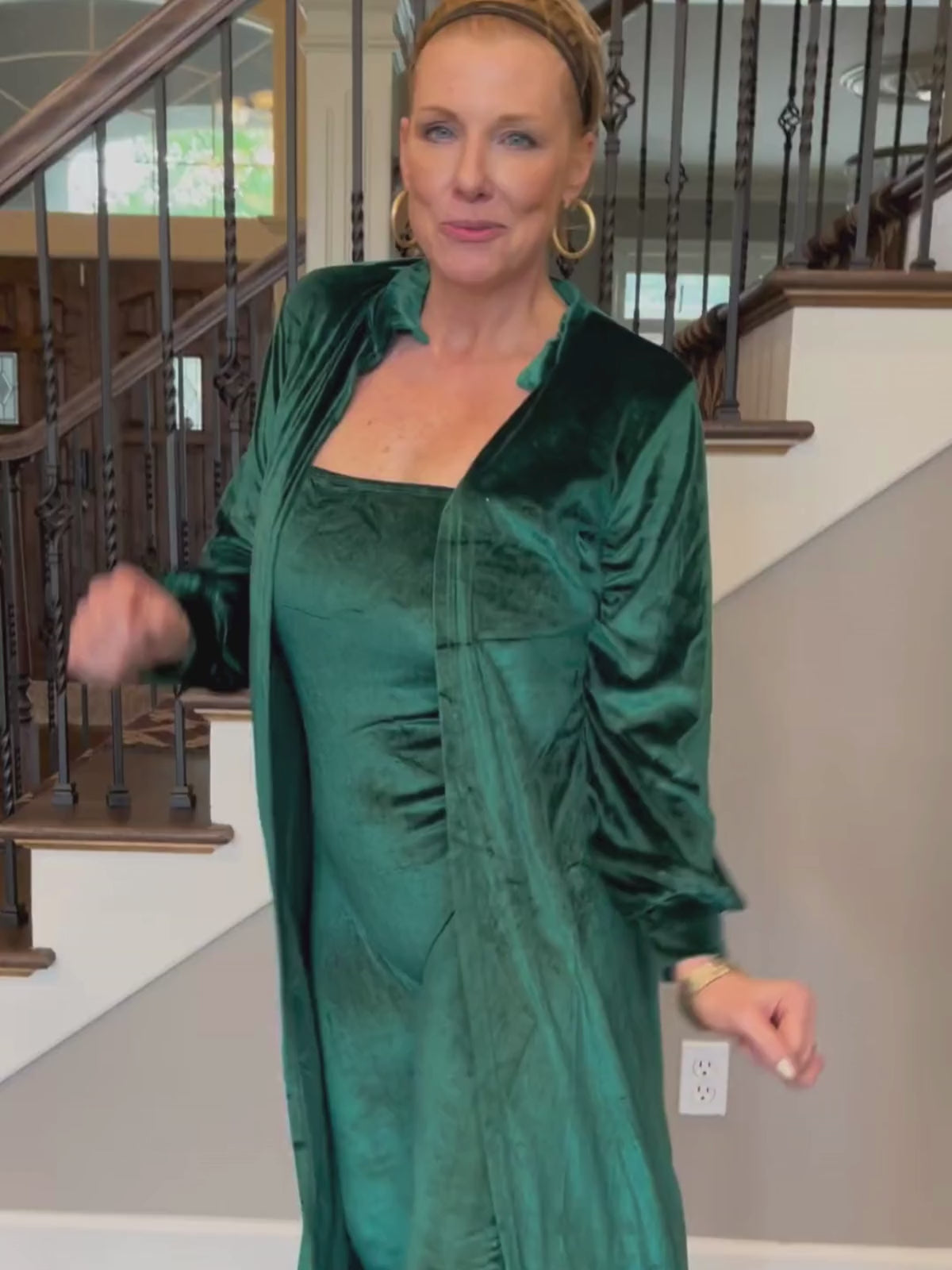 Two-Piece Velvet Cardigan & Tube Jumpsuit