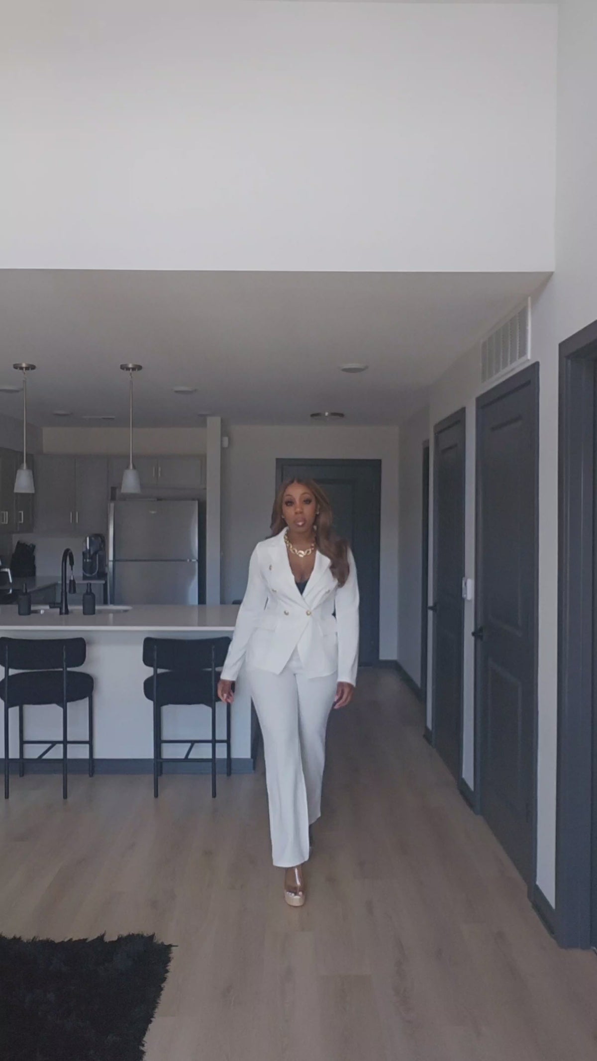 Double Breasted Lapel Blazer Pants Set