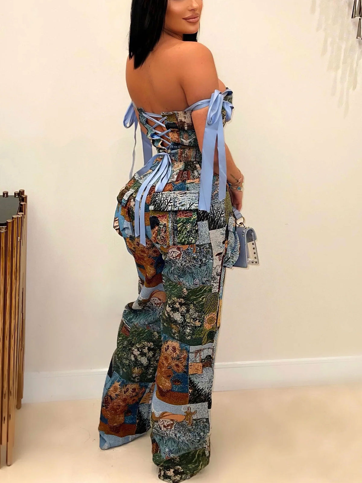 Van Gogh Lace-Up Cargo Pant Set