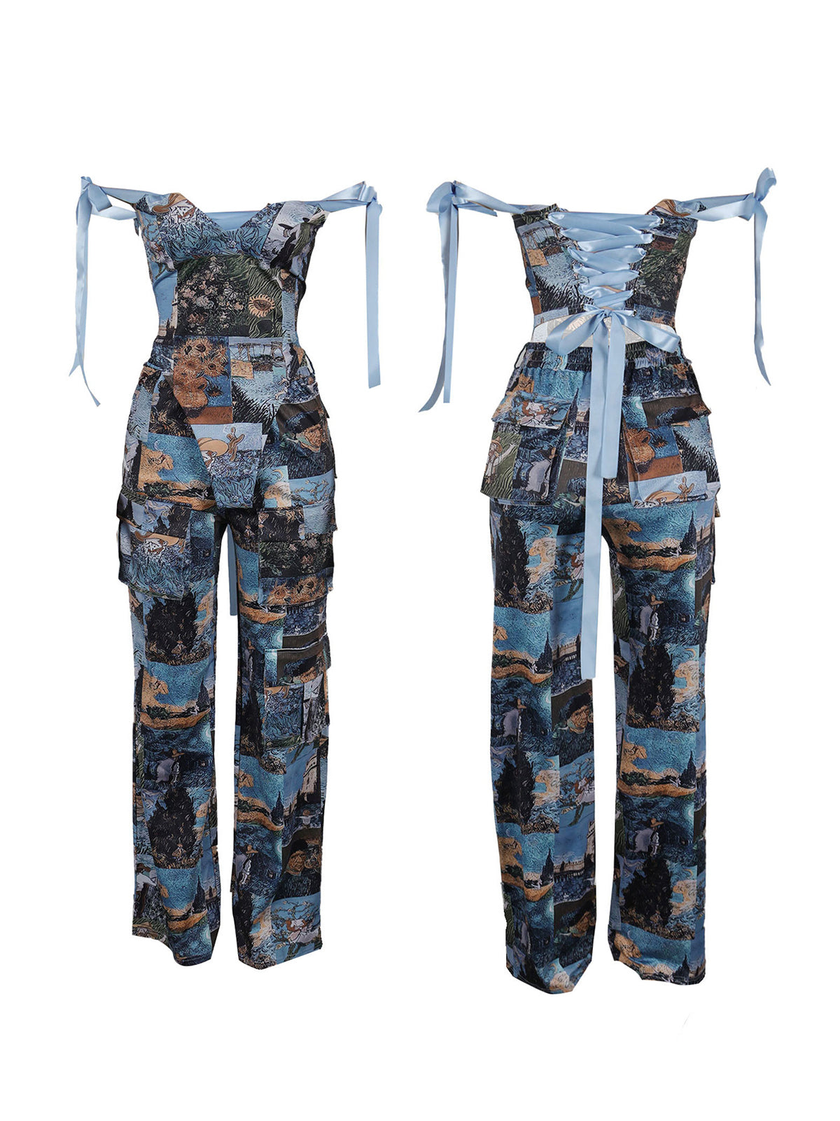 Van Gogh Lace-Up Cargo Pant Set