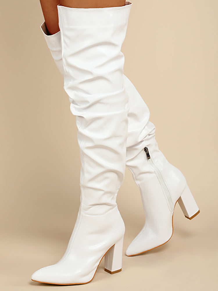 Chunky Heel Over-the-Knee Boots