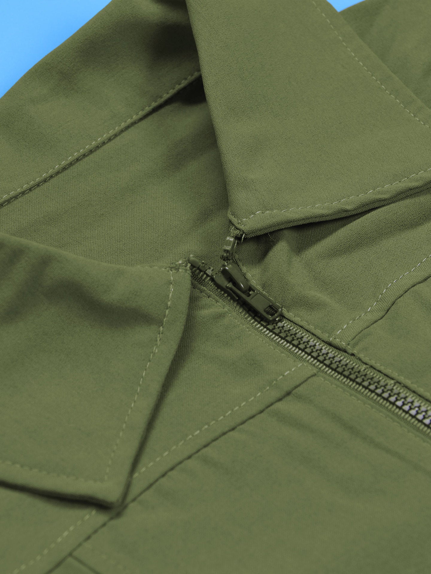 Short Sleeve Zipper Pocket Wide Leg Jumpsuit